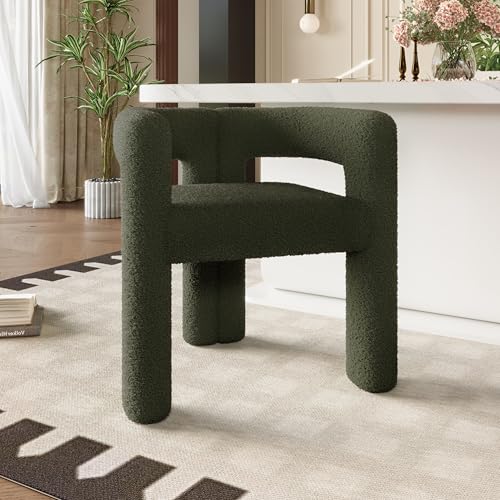 Ergonomischer Designersessel mit Premium Teddy-Flor – Orthopädisch geformter Allrounder für Homeoffice, Esszimmer & Wohnbereich (Schnellmontage, Robuste Konstruktion, Stilvoll kombinierbar)