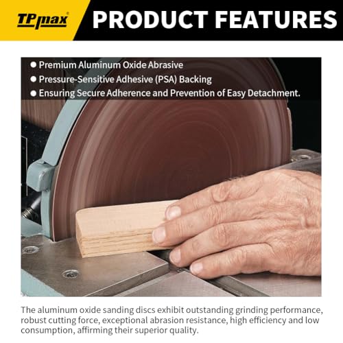 Image of 18 PCS 10 Inch NO-Hole PSA Aluminum Oxide Sanding Disc, Self Stick(3 Each of 80 100 120 180 240 400 Grit)