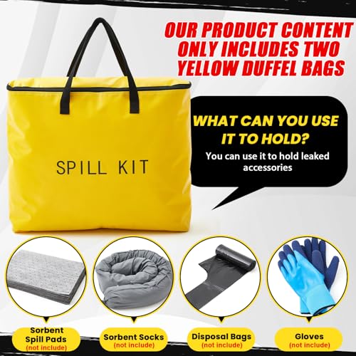 Image of Dansydaisy 4 Pcs Spill Kit Bag Only, Universal Portable Emergency Duffle Spill Bag, No Other Leak Handling Accessories are Included(Yellow)