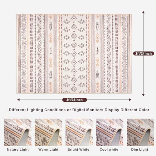 Tapete Boho Terrug Beige y Naranja 2x3 pies miniatura 2