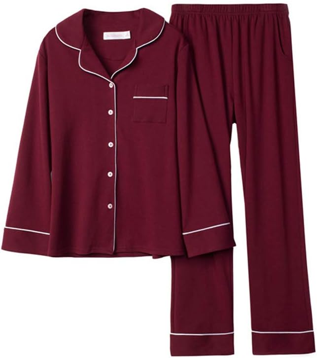 [WLHZD] パジャマ レディース 綿100% シンプル 長袖 ルームウェアセット 無地 大きいサイズ 春 秋 冬