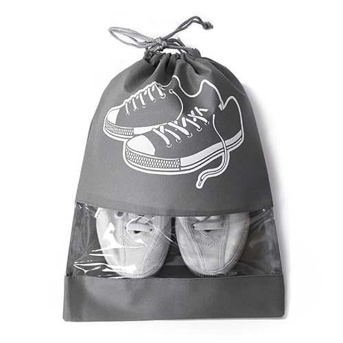 シューズケース 5枚セット シューズバッグ 上履き入れ 中学生 収納 シューズ袋 便利 コンパクト 靴入れ袋 通学 サッカー 体育館 シューズ入れ 体操服入れ 体操服袋 スポーツ 体操着入れ 沖縄旅行 靴収納 防汚防塵 半透明 上履き袋 (5枚セット, グ
