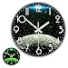The Geeky Days Earth and Moon Planet Glow in The Dark Wall Clock, Battery Operated Silent Quartz Universal Lunar Surface Luminous 12inch Acrylic Print Hanging Watch for Bedroom Astronomy Home Decor