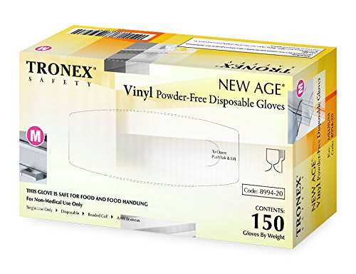 TRONEX Vinyl Powder Free Disposable Gloves, Food Safe Vinyl Gloves, Food Handling Gloves, Superior Versatility (150, Extra Large)