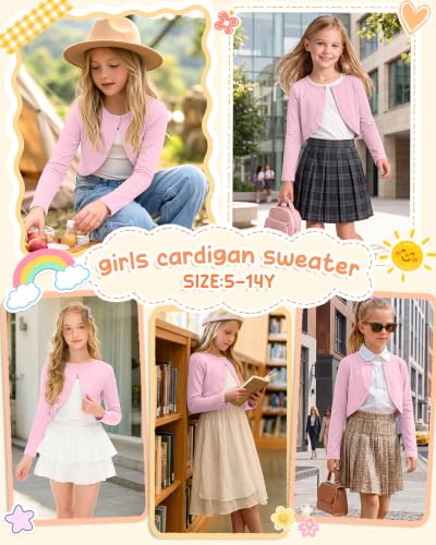 Image of Girls Uniform Long Sleeve Knitted Cardigan