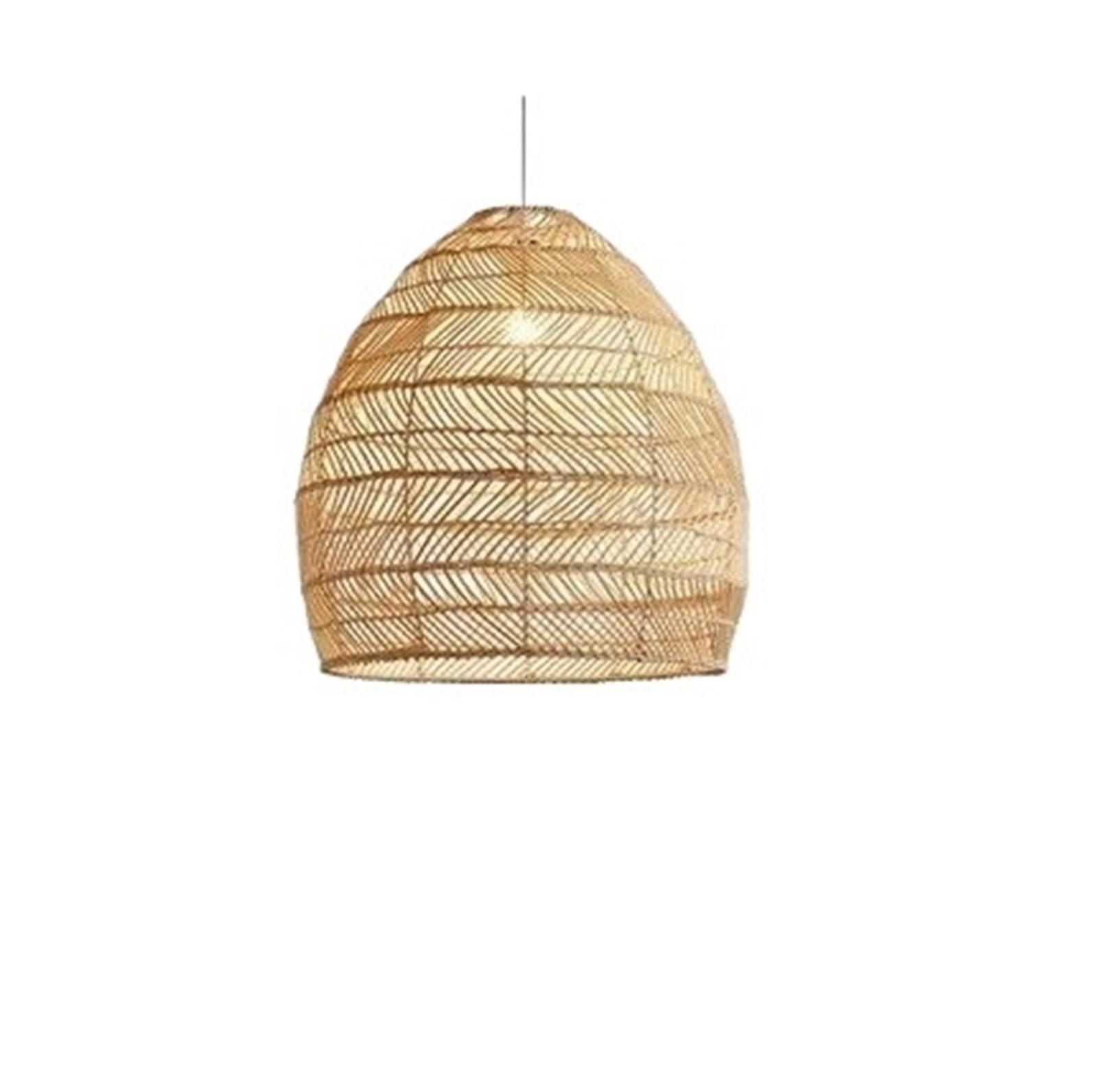 Akdjgfp Dia.25cm Rattan Lampshade Rattan Woven Pendant Light Irregular Weave Cane Handmade Lamp(No Bulb)