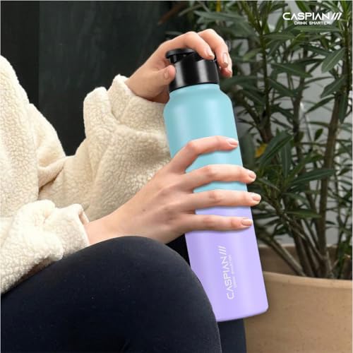 Image of CASPIAN / / / HIke ISI Certified Stainless Steel Water Bottle 1ltr. (Multicolor, 1 Litre, Set of 3) |Leak Proof Sipper for Fridge Home Office Travel School Kids Boys Girls Adults Sports Gym |BPA Free