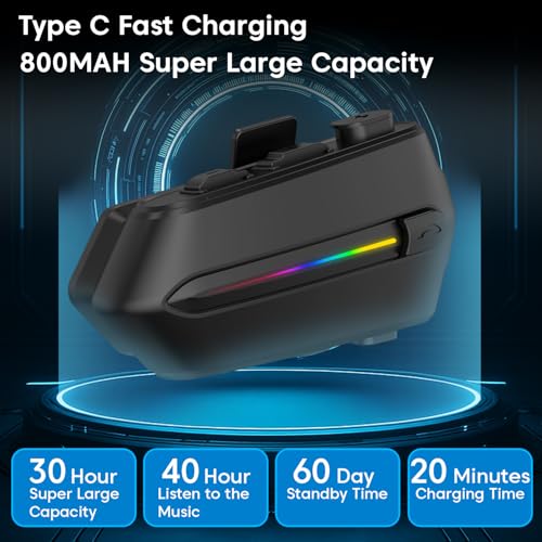 Image of Sounce Jarvis Scout Bluetooth Helmet Headset - Wireless Dual Earphones with 50mm HD Speakers, IP67 Waterproof, Auto Call Answer, Voice Assistant, 800mAh Battery, V5.4 Wireless Compatible