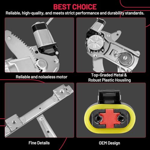 Image of BDFHYK 741-752 Power Window Regulator with Motor Front Right for 1994-2001 Dodge Ram 1500 1994-2002 Dodge Ram 2500 3500 1994 1995 1996 1997 1998 1999 2000 2001 2002 94 95 96 97 98 99 00 01 02