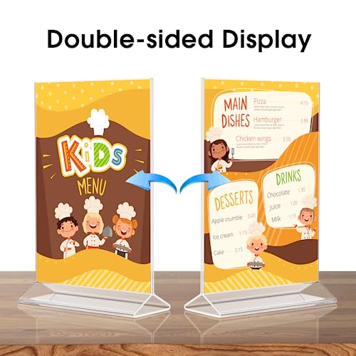 Maxgear Acrylic Sign Holder-Table Card Display-4X6 Inches Clear Sign Holder-Plastic Table Menu Stand-Double Sided Ad Picture Frame For Office, Home, Store, Restaurant, 12 Pack #TOP1