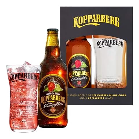 Branded Glass & Strawberry Lime Cider Gift Set Cover