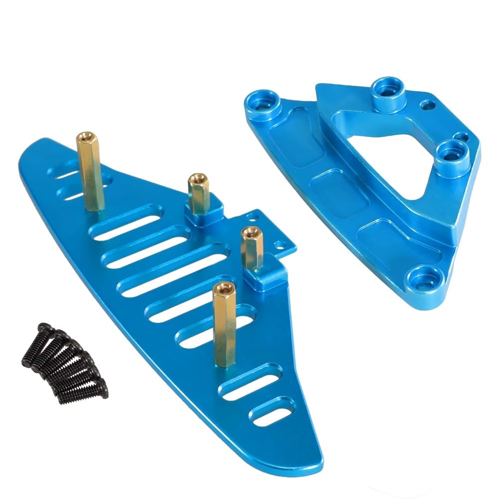 RWLZLB 14100 Front Bumper Assembly, Aluminum RC Car Bumper, Upgrade Accessory for MJX Hyper Go 14301 14302 14303 1/14 RC Car (Blue)
