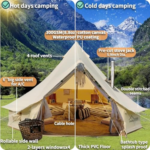 Carpa tipo campana de lona DANCHEL OUTDOOR para 4-6 personas miniatura 3