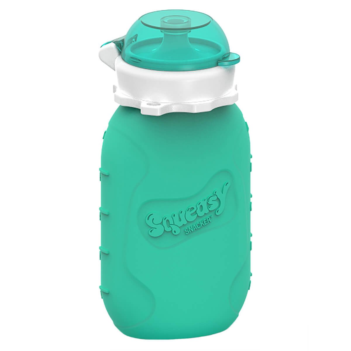 Squeasy Snacker (Aqua), 160 ml, Silikon, wiederverwendbar, für Kompott und Pürees, frei von BPA, PVC und Phthalaten