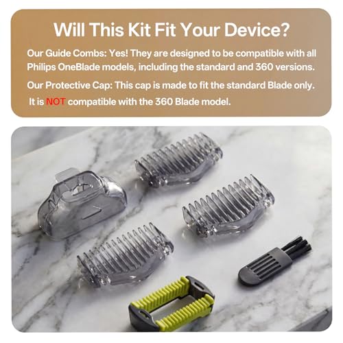 Image of Guards Kit,1 /3 /5mm Guide Combs and Protective cap Fit for Philips Norelco OneBlade Handles