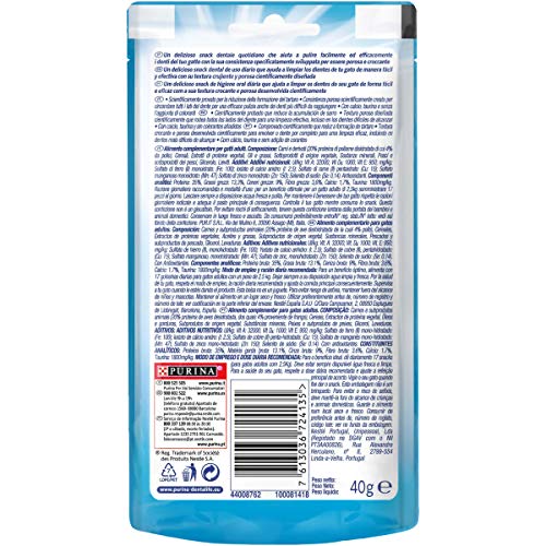 PURINA Dentalife Katzensnack mit Hühnergeschmack – 8 Packungen mit je 40 g
