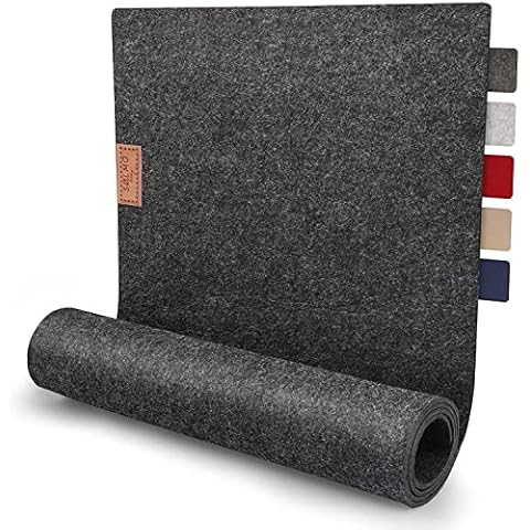 sölmo Felt Table Runner 100x30cm I Felt Table Runner With Leather I Heat Resistant, Washable Scandi Table Runner Felt For Table Decoration, Home Decoration (Anthracite) Cover