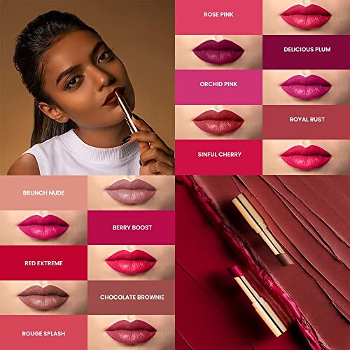 Image of Lakme Absolute Matte Ultimate Lip Color with Argan Oil, Rouge Splash, 3.4 g