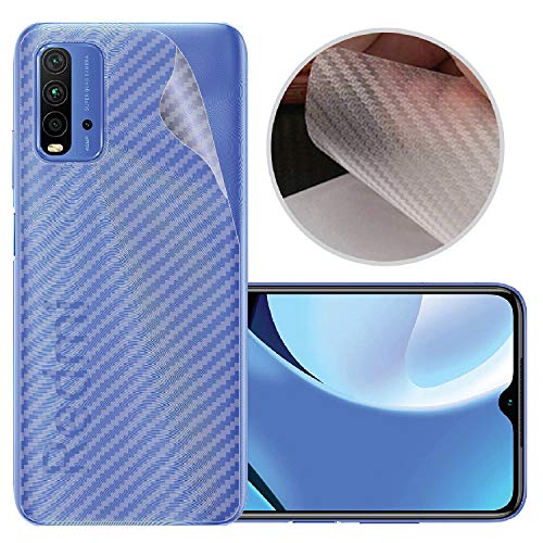 Image of Compatible with Redmi 9 Power Back Screen Protective Film Carbon Fiber Skin Transparent Screen Guard Sticker