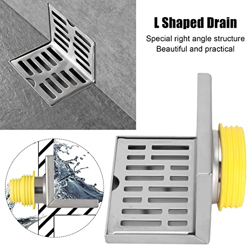Stainless Steel Corner Floor Drain, Floor Balcony Wall L-Shaped ...
