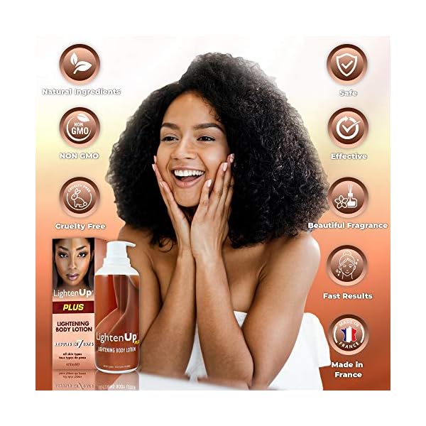 LightenUp-Skin-Lightening-Lotion-135-Fl-oz-400ml-Hyperpigmentation-Treatment-Fade-Dark-Spot-on-Body-Knees-Elbows-Hands-Underarms-with-Jamaican-Castor-Oil-and-Shea-Butter LightenUp, Skin Brightening Lotion - 13.5 Fl oz / 400ml - Moisturizing, Hydrating Body Lotion for Body, Knees, Elbows, Hands, Underarms, with Jamaican Castor Oil and Shea Butter