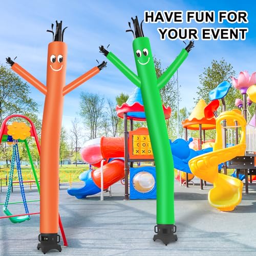 Image of MOUNTO 10ft Inflatable Dancers Tube Man Attachment - 10 Feet 12inch Tall Wacky Waving Inflatable Dancing Tube Guy, High Durability Rip-Stop Nylon (Blower Not Included) (Green)
