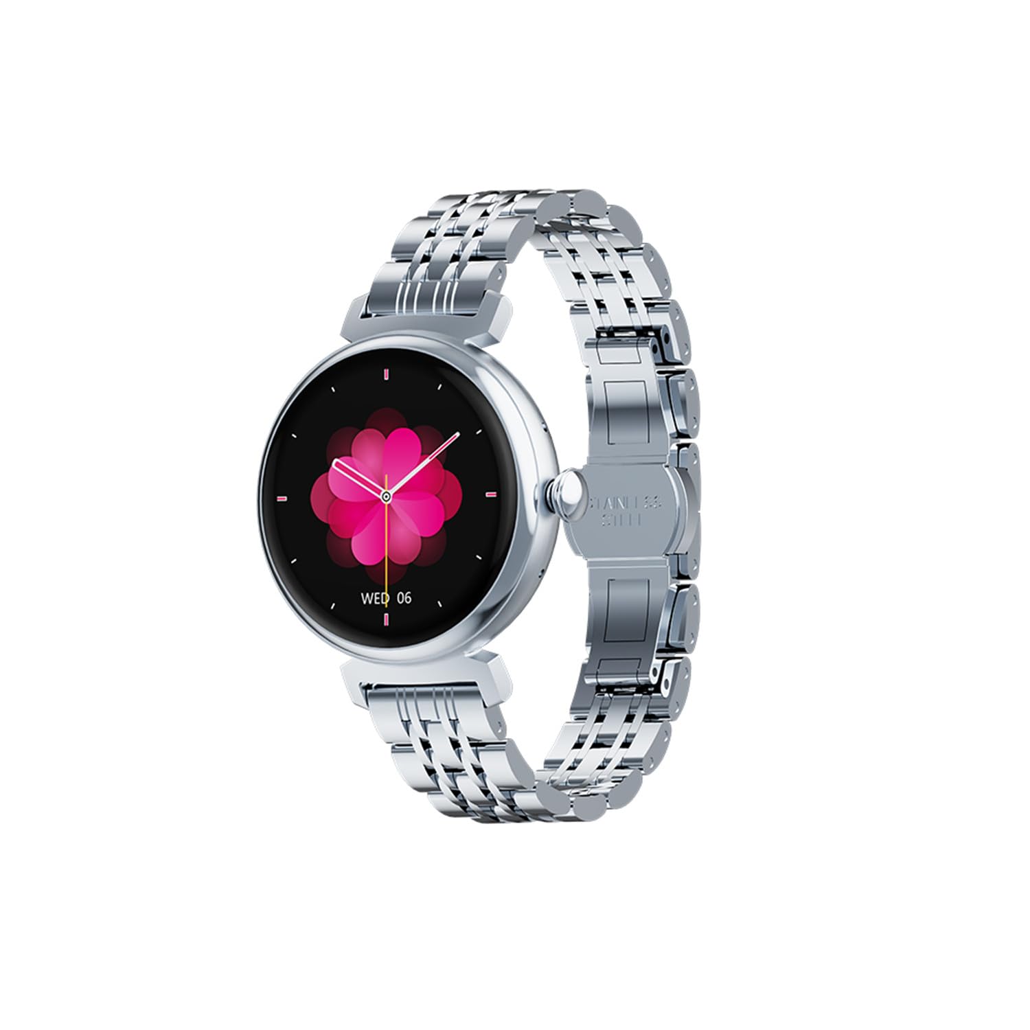 Smart Watch for Women Call Receive/Dial, 1.04'' AMOLED Touchscreen Fitness Tracker with Heart Rate/BP//SpO2/Sleep Monitor, IP68 Waterproof Round Women's Smartwatch for Android iOS Phones (Silver)