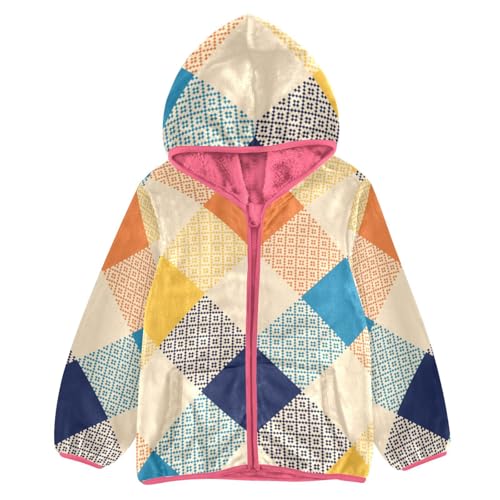 Buffalo Check Plaid Pattern Geometric Multicolored Fleece Jacket Baby Boy