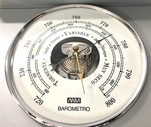 Stazione meteorologica esterna, barometro e stazione meteo esterna, da interni, 35 cm, termometro, igrometro, barometro.