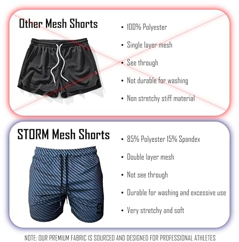 Mesh Shorts - Premium Double Layer Mesh - Designed for Professional Athletes - Silky Soft & Stretchy Fabric3