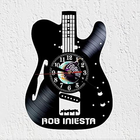 Reloj De Disco De Vinilo Silueta Guitarra Rob Iniesta Rock Español Cover