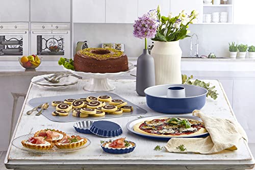 Guardini, Tegame pizza Ø 32 cm, Acciaio prodotto con ridotte emissioni di CO2 con nuovo rivestimento PFAS free, Grigio/Blu, Made in Italy, Linea XBake - immagine 6