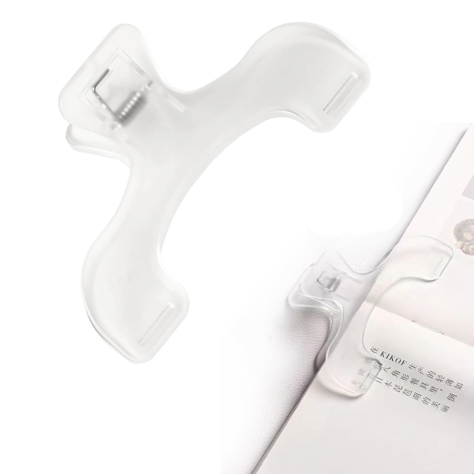 XINCHENG Book Page Holder, Transparent Book Clip, Clear Page Holder for Reading, Page Clip Paper Clamp, Bookmark Book Holder Clip for Home, School, Bookstores
