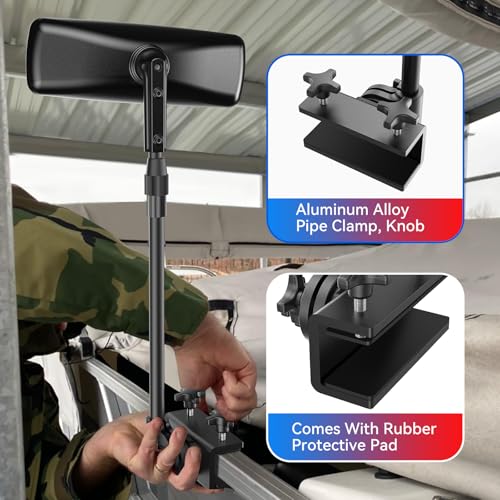 Image of Boat Mirror, Upgrade Pontoon Boat Rear View Mirror for Pontoon Boat