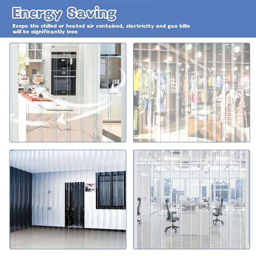 Awagas PVC STRIP CURTAIN 5PCS Plastic Strip Door Curtain 5Pcs Pvc Strip Curtain Kit Standard Thick Clear Plastic Strip Door Kit thumb #7