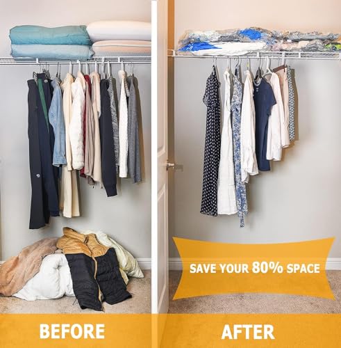 MEIQIHOME Vacuum Storage Bags, Space Saver Sealer Bags,Vacuum seal bags for clothing, Pillows, Comforters, Blankets, Bedding,18 COMBO