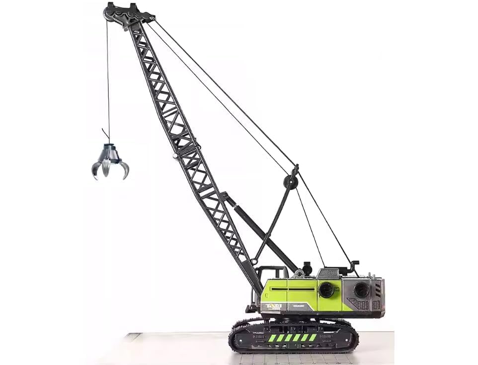 KELLY MILLER Green and Black Crane Toy Engineering Vehicle Toy Kids Multicolors Alloy Head Diecasts Toy Engineering Vehicle Toy Excavator Crane Model Truck Car Toys for Boys Gifts