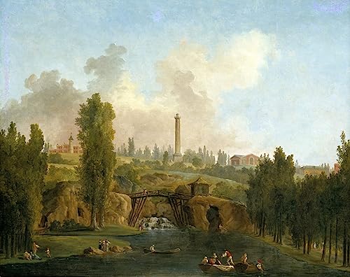 Toile Vue du parc de Méréville Hubert Robert pour une décoration de salon élégante
