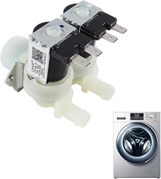 Washing Machine Water Valve Double-Head Water Inlet Solenoid Valve Suitable for Drum Washing Machine