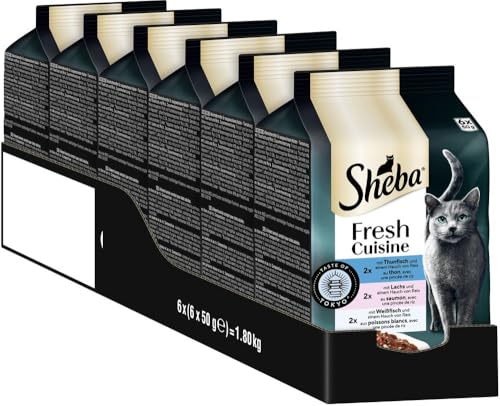 Sheba Portionsbeutel Katzennassfutter Multipack Fresh Cuisine Taste of Tokyo mit Thunfisch und Lachs MSC… – Ansicht 1