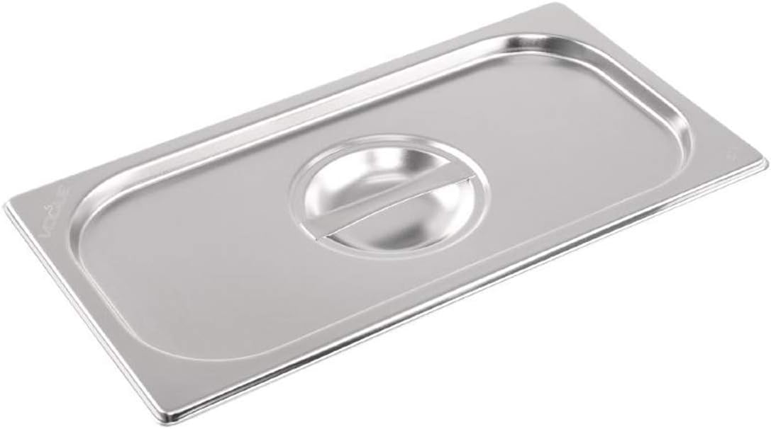 Vogue Stainless Steel Lid for 1/2 Gastronorm Tray, Silver, GN 1/2 Half Size Lid, Compatible with all Vogue 1/2 Sized Gastronorm Pans - Oven, Freezer & Dishwasher Safe, K931