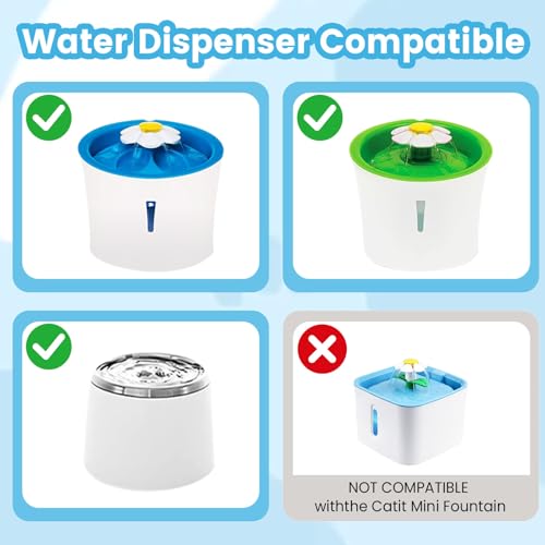 8 Stück Rund Katzenbrunnen Filter, Filter für Katzenbrunnen mit Harz und Aktivkohle, Trinkbrunnen Filter für Katzen und Hunde, Dreifach-Filterun Ersatzfilter Katzen für 3L Catit filter