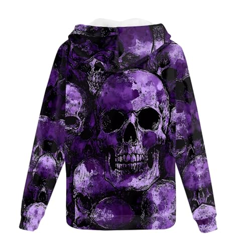 Mens Hoodies Zip up Cool 3D Skull Print Hoodie Long Sleeve Casual Sweatshirts with Pocket2