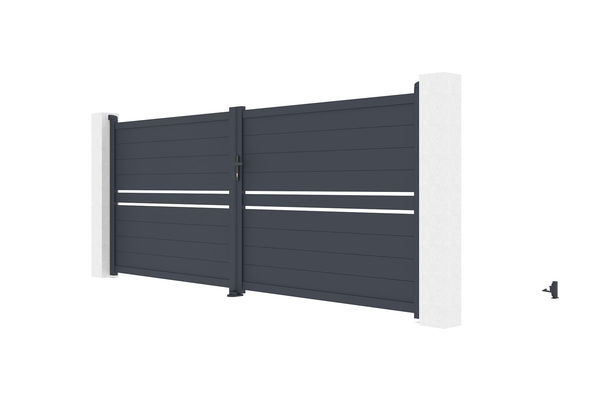 Casanoov Portail battant 4m CIMONE H.160 aluminium gris