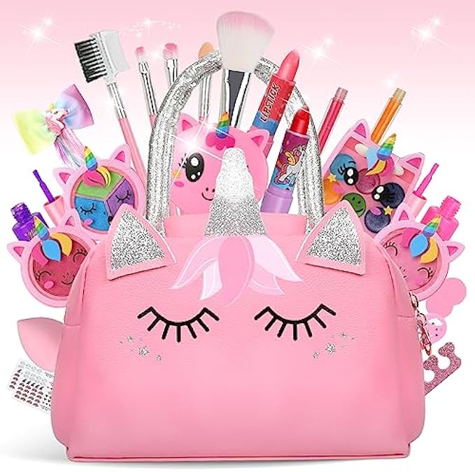 Kids Makeup Kit for Girl, Girls Real Washable Makeup Set Toys for Little Princess Play Make Up Gift Toy for Kid Girls Children Ages 4 5 6 7 8 9 10 Years Old Girls Birthday Gifts