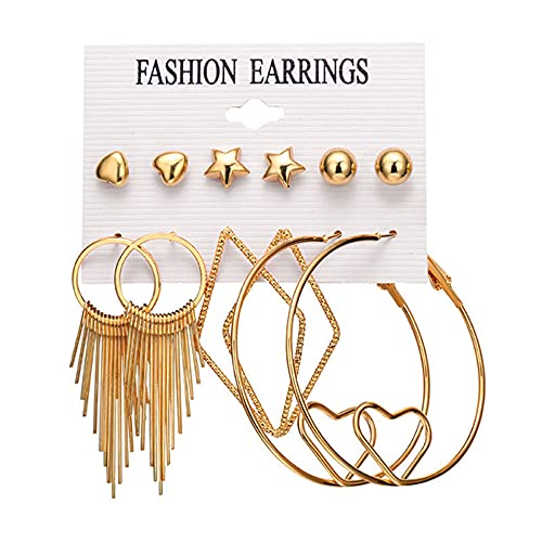 Image of Shining Diva Fashion Stylish Combo Metal Earrings for Women and Girls