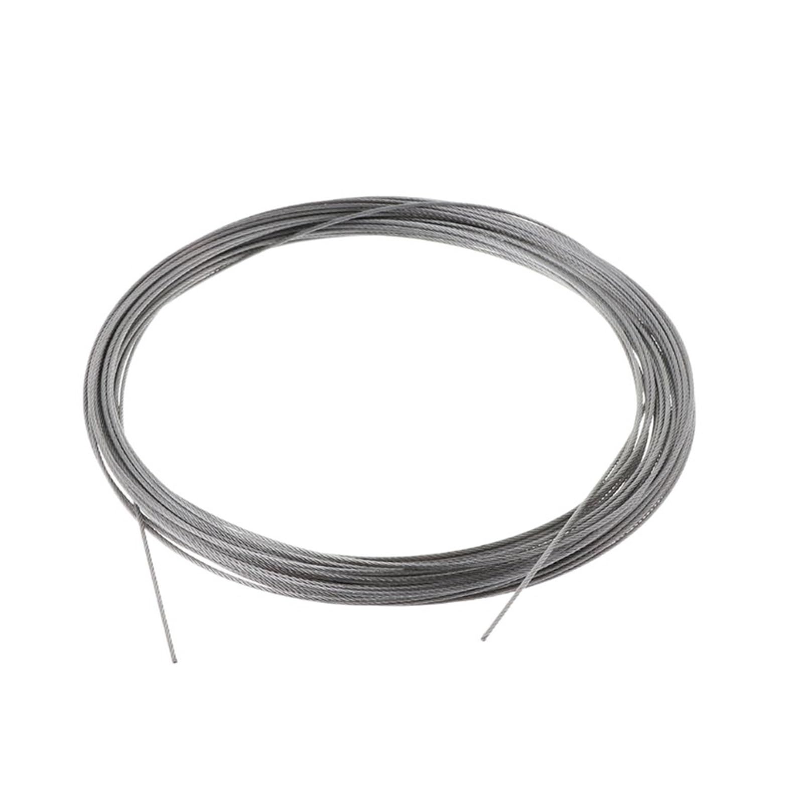 10Metres 304 Stainless Steel Wire Rope Soft Fishing Lifting Cable 7×7 Clothesline(0.5mm)
