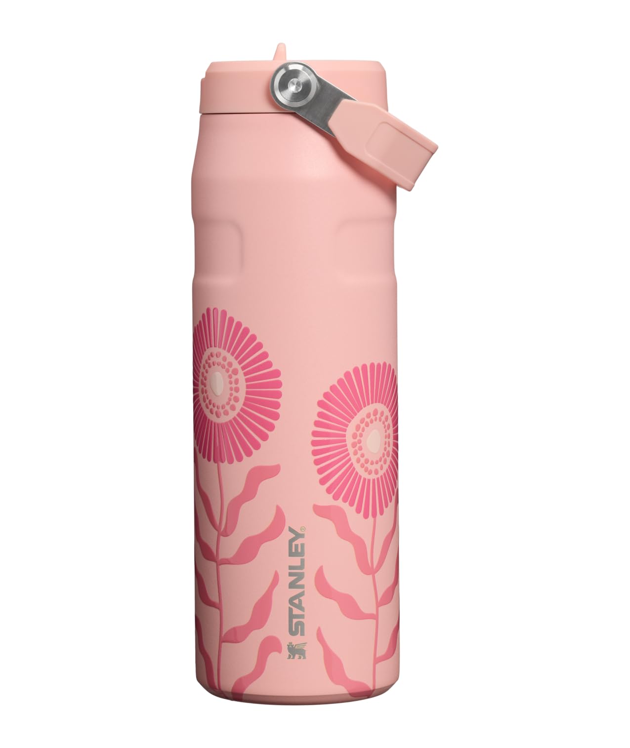 STANLEY IceFlow Flip Straw 2.0 Water Bottle 24 oz | Built-In Straw with Larger Opening | Lightweight and Leak Resistant | Insulated Stainless Steel | BPA-Free | Sorbet Garden