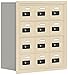 Salsbury Industries 19048-12SRC Cell Phone-4 Unit Recessed Mounted-Resettable Combination Locks with 8-Inch Diameter Compartments, Sandstone