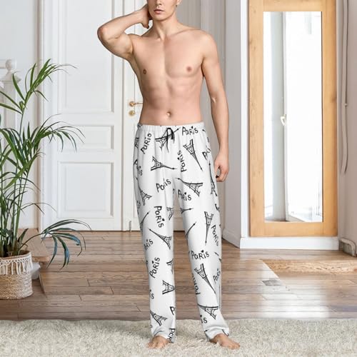 Eiffel Tower Paris Mens Pj Pants,Soft Men Lounge Pants,Mens Pajama Pants Bottoms,Sleep Pants For Men2
